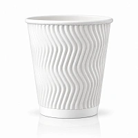 Pahar din hirtie Ripple S 8oz (240 ml) alb d80mm (25 buc)