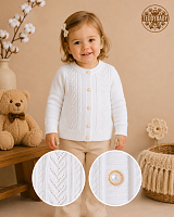 Cardigan alb elegant pentru fete