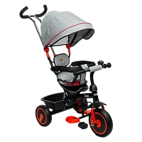 Bicicletă cu trei roți Caretero Buzz, Gri | Roșu