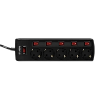 Prelungitor electric SVEN SF-05PL, 5 Prize, 3m, Negru