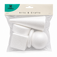 Set Figurine din Polistiren, Figuri Geometrice, 6-15 cm, 5 Bucati, Pentru Pictura, Decoratiuni si Activitati Creative