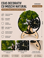 Ceas decorativ cu mușchi stabilizat