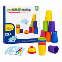 Joc educativ cu pahare colorate, Potriveste modelul, 3+