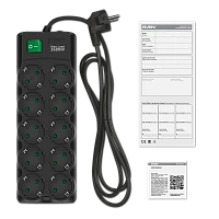 Prelungitor electric SVEN SF-10E-16, 10 Prize, 3m, Negru