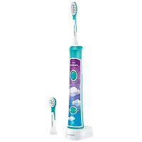 Periuța de dinți electrică sonică PHILIPS Sonicare For Kids HX6322/04, Turcoaz
