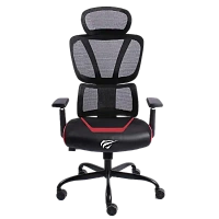 Scaun Gaming Havit GC919, PVC Piele, Negru | Roșu