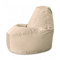 Fotoliu Bean Bag Lux din velur, culoare capucino
