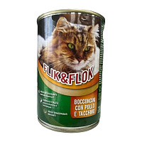 MORANDO conserve bucati pentru pisici FLIK&FLOK Pollo e tacchino  (Pui și curcan) 405g