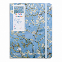 Carnet A5 cu elastic, 80 file dictando, coperta tare premium cu design artistic tip pictura