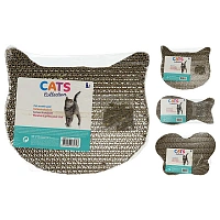 Zgarietoare din carton Cats "Pisică/Pește/Fluture" cu catnip, 24X24X2.5cm, plata