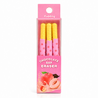 Set 3 Radiere Figurative Chocolate Bar, Model Fructe Asortate, Tip Baton de Ciocolata, Pentru Scoala si Birou