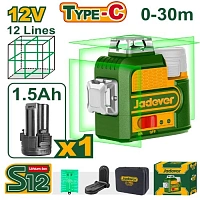 Nivelă laser 3D cu acumulator 12V 360° Jadever JDLE8M12