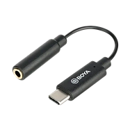 Audio Adaptor Boya BY-K4, USB Type-C - 3.5 mm, 0,06m, Negru