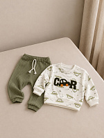 Set cu bluză și pantaloni „Mașinuță”
