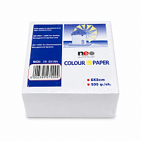 Hartie de Notite Alba NEO-Line, 8 x 8 cm, 500 Foi, Bloc pentru Mesaje, Notite si Organizare Birou