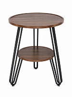 Măsuță de cafea Loft Walnut Duo cu poliță inferioară 60x60 cm