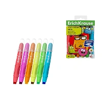 Set de creioane de gel ErichKrause Jolly Friends Neon, 6 culori