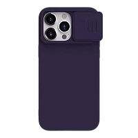 Husă Nillkin iPhone 15 Pro Max, CamShield Silky Silicone, Dark Purple