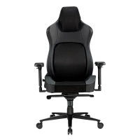 Scaun Gaming Lumi CH06-39, Țesătură, PU Piele, Negru
