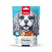WANPY Oven-roasted Chicken Jerky & Calcium Bone Twists for DOG  100g x10 (official)