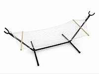 Hamac tip plasă cu suport metalic, 200×80 cm