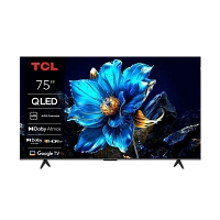 75" QLED SMART TV TCL 75T69C, 3840x2160 4K UHD, Google TV, Negru