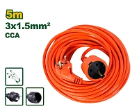 Prelungitor electric portocaliu 1 priză 5 m 3x1.5 mm² 10A 250V Jadever JDEJAG02
