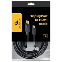 Cablu Video Cablexpert CC-DP-HDMI-6, DisplayPort (M) - HDMI (M), 1,8m, Negru