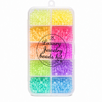 Set Margele pentru Creatie Copii, Kit Mic pentru Bratari si Coliere DIY