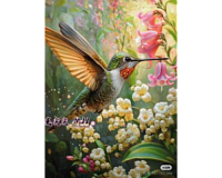 Mozaic cu Diamante 40 x 50 cm Colibri si Flori, Diamond Painting, Kit Creativ cu Strasuri Acrilice, Panza pe Targa