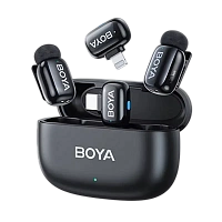 Microfon portabil pentru înregistrare vocală Boya mini 2-01, Fără fir, Negru
