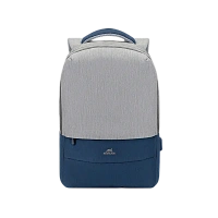Rucsac pentru Laptop RivaCase Prater, 15.6", Poliester, Gri/Albastru