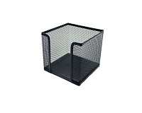 Organizator birou metalic, 11 x 11 x 10 сm, suport pixuri, notite adezive, plasa metalica, negru