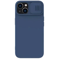 Husă Nillkin iPhone 15 Plus, CamShield Silky Silicone, Albastru Marin