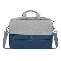 Geantă pentru Laptop Rivacase Prater, 15.6", Poliester, Gri | Albastru închis