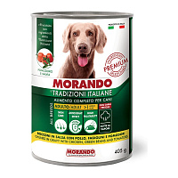 MORANDO Hrană umedă  pentru caini MORANDO LE TRADIZIONI ITALIANE Cane CHICKEN, GREEN BEANS AND TOMATOES (PUI, FASOLE VERDE ȘI ROȘII)405g