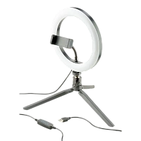 Lampă circulară Cellularline Selfie Ring, Negru