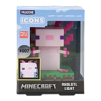 Lampă de noapte Paladone Minecraft Axolotl Icon Light V2, Roz