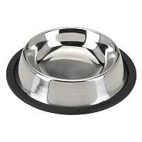 Castron pentru animale 0.18l, 15cm, baza cauciuc, metal