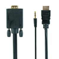 Cablu Video Cablexpert A-HDMI-VGA-03-6, HDMI (M) - VGA D-Sub + 3.5 mm Jack, 1,8m, Negru