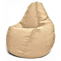 Fotoliu BeanBag din velur Maserrati, marimea "XL" culoare capucino