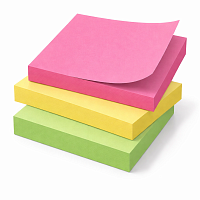 Sticky Notes 76x76 mm 4Office, Hârtie Notițe Autoadezive 3 Culori, 100 Foi, Post-it Birou Școală, Notițe cu Lipici pentru Mesaje și Reminder-e