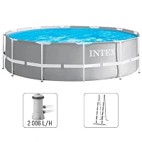 Piscină INTEX PRISM FRAME PREMIUM, 366x99 cm, 8592L, cadru metalic, cu pompă de filtrare