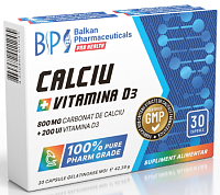 Calcium + Vitamina D3 30 capsule | Balkan Pharmaceuticals