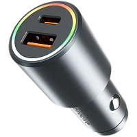 Car Charger Proove Double Energy Plus 53W (USB + Type-C) Metal Gray