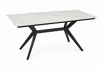Masă de dining Modern X White Marble, efect marmură albă / bază neagră 120x70 cm