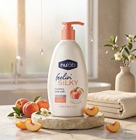 Gel de duș hrănitor Nulab Feelin' Silky cu Piersică și Ceai Alb 750ml