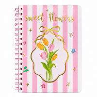 Carnet A5 Dictando, 80 Foi, Coperta Tare cu Spira si 4 Separatoare Interioare, Design Floral