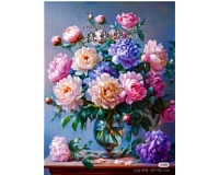 Mozaic cu Diamante 40 x 50 cm Buchet de Lux, Diamond Painting, Kit Creativ cu Strasuri Acrilice, Panza pe Targa