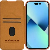 Husă tip carte Nillkin iPhone 15 Plus - Qin Pro, Maro